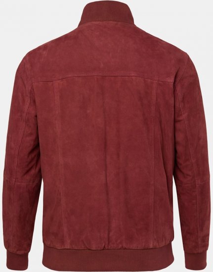 JP1880 Leather Jacket Suede with Stand-up Collar Red - Bundy - Bundy Nadměrné Velikosti - 2XL-8XL