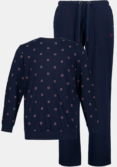 JP1880 Two-piece Pyjamas Long Sleeve and Long Trousers Navy - Spodní prádlo - Spodní Prádlo Nadměrné Velikosti 2XL-8XL