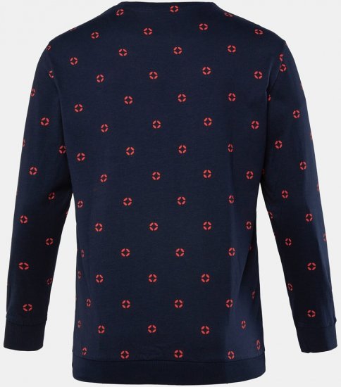 JP1880 Two-piece Pyjamas Long Sleeve and Long Trousers Navy - Spodní prádlo - Spodní Prádlo Nadměrné Velikosti 2XL-8XL