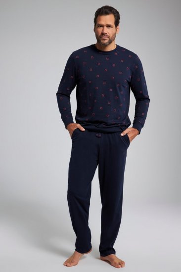 JP1880 Two-piece Pyjamas Long Sleeve and Long Trousers Navy - Spodní prádlo - Spodní Prádlo Nadměrné Velikosti 2XL-8XL
