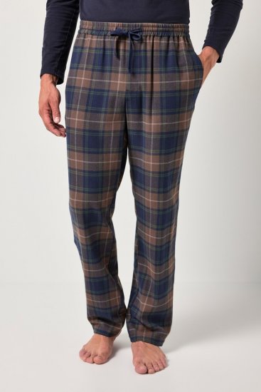 JP1880 Pyjama Trousers Flannel Check Brown - Spodní prádlo - Spodní Prádlo Nadměrné Velikosti 2XL-8XL
