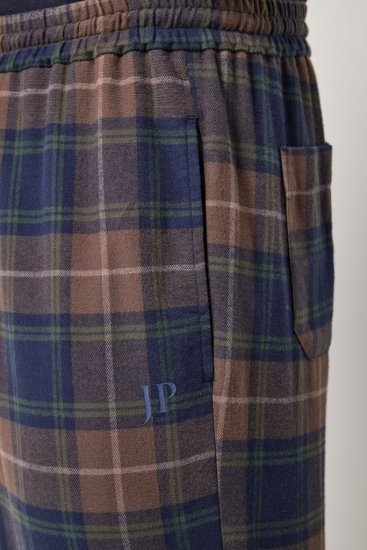 JP1880 Pyjama Trousers Flannel Check Brown - Spodní prádlo - Spodní Prádlo Nadměrné Velikosti 2XL-8XL