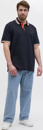 Jack & Jones Paulos Short Sleeve Polo Black Navy - Polokošile - Polokošile 2XL-8XL - Trička s límečkem 2XL-8XL