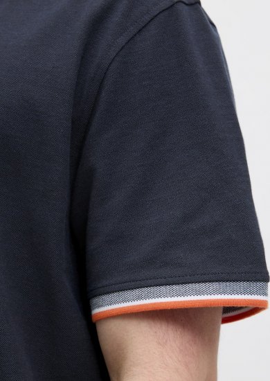 Jack & Jones Paulos Short Sleeve Polo Black Navy - Polokošile - Polokošile 2XL-8XL - Trička s límečkem 2XL-8XL