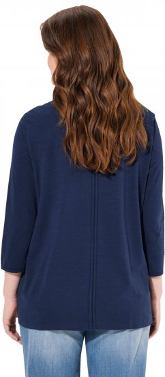 Ulla Popken Queens 3/4 Sleeve Graphic Tee Ink Blue - Potištěná trička pro ženy - 