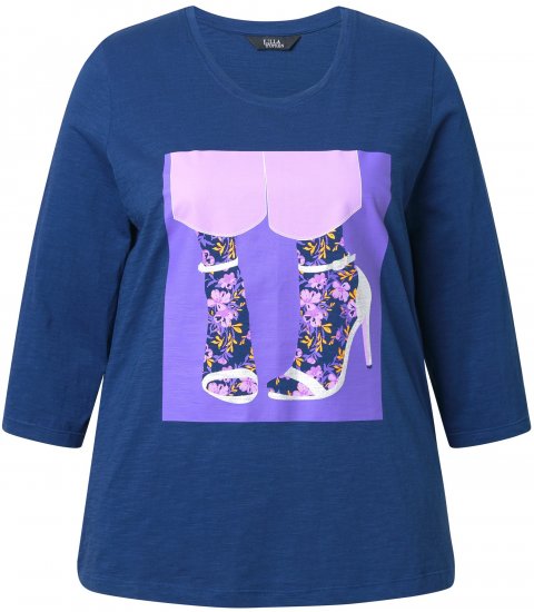 Ulla Popken Fashion Graphic T-Shirt Dark Blue - Potištěná trička pro ženy - 