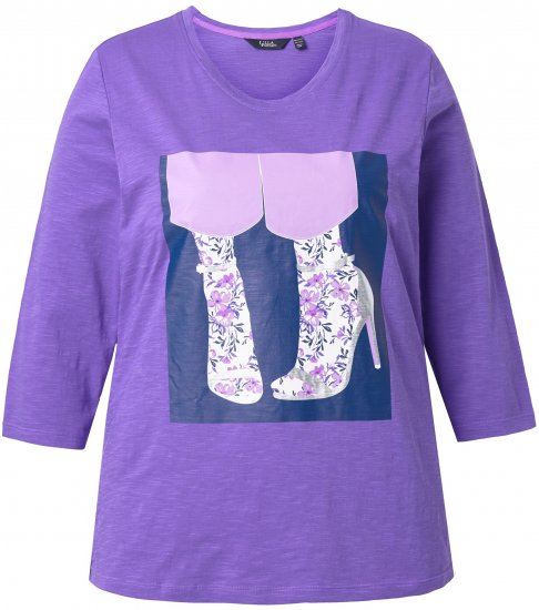 Ulla Popken Fashion Graphic T-Shirt Purple - Potištěná trička pro ženy - 