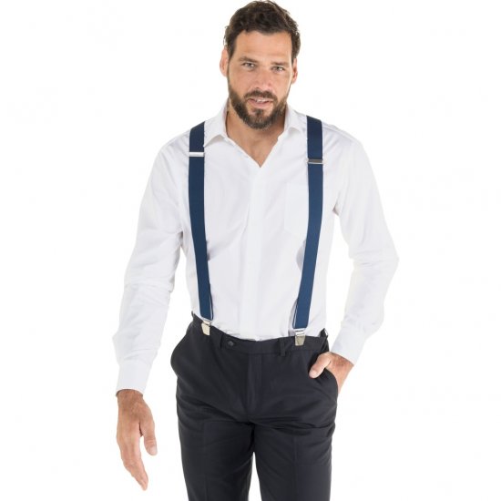 JP1880 Suspenders X-Shape Navy - Všechno oblečení - Pánské nadměrné velikosti