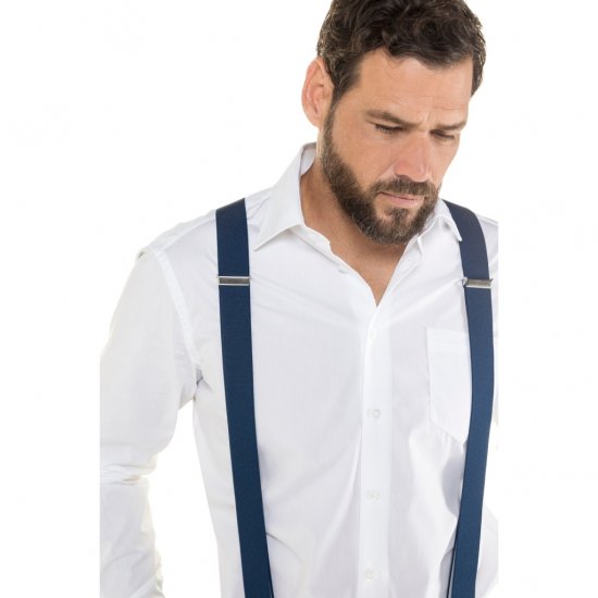 JP1880 Suspenders X-Shape Navy - Všechno oblečení - Pánské nadměrné velikosti