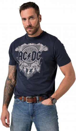 JP1880 AC/DC Black Ice T-Shirt Navy - Trička s kapelami - Kapelová trička ve velikostech 2XL–10XL