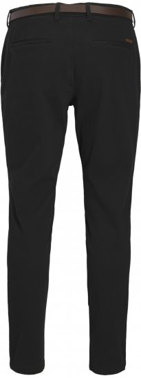 Jack & Jones Marco Adam Belted Slim Fit Chino Pants Black - Džíny & kalhoty - Džíny a Kalhoty - W40-W70