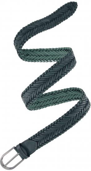 Ulla Popken Woven Leather Belt Green - Dámské pásky - 