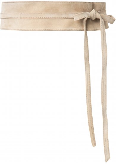 Ulla Popken Leather Tie Belt Beige - Dámské pásky - 