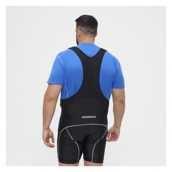North Latitude Sport Bike Shorts With Suspenders Black - Cyklistické oblečení - 