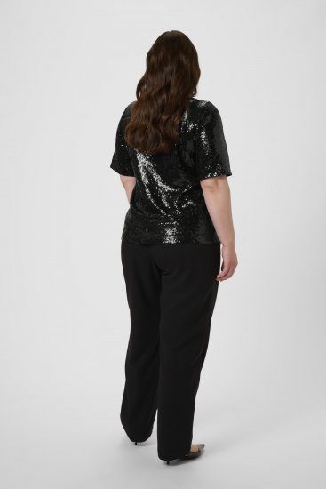 Kaffe Curve Mirana Sequin Blouse Black - Halenky - 