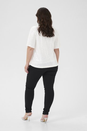 Kaffe Curve Mirana Sequin Blouse Chalk - Halenky - 