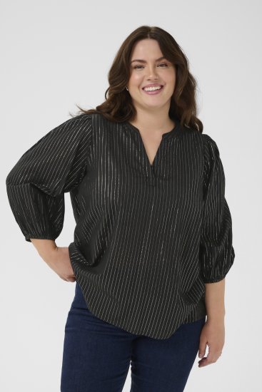 Kaffe Curve Luisa Blouse Black Deep - Halenky - 