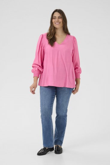 Kaffe Curve Sofia Blouse Pink Power - Halenky - 