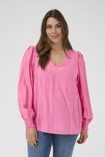 Kaffe Curve Sofia Blouse Pink Power - Halenky - 