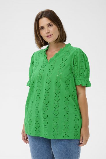 Kaffe Curve Dina Blouse Bright Green - Halenky - 