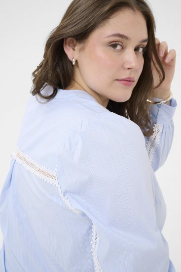 Kaffe Curve Juda Blouse Nantucket Breeze Stripe Blue - DÁMSKÉ OBLEČENÍ 40-66 - 