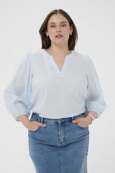 Kaffe Curve Penelopia Blouse Nantucket Breeze Blue - Halenky - 