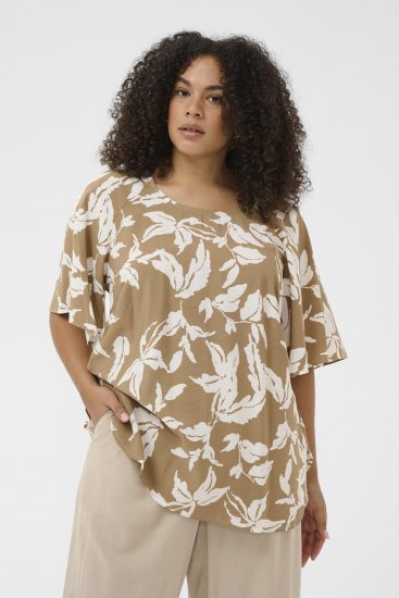 Kaffe Curve Marla Blouse Oak Chalk Leaf - Halenky - 
