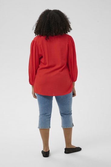 Kaffe Curve Mille Blouse Poppy Red - Halenky - 