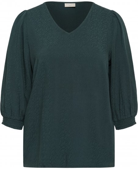 Kaffe Curve Pippi Blouse 3/4 Sleeve Magical Forest Green - Halenky & tuniky - 