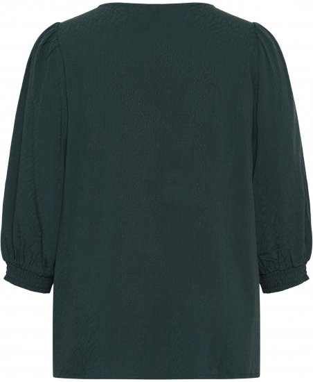 Kaffe Curve Pippi Blouse 3/4 Sleeve Magical Forest Green - Halenky & tuniky - 