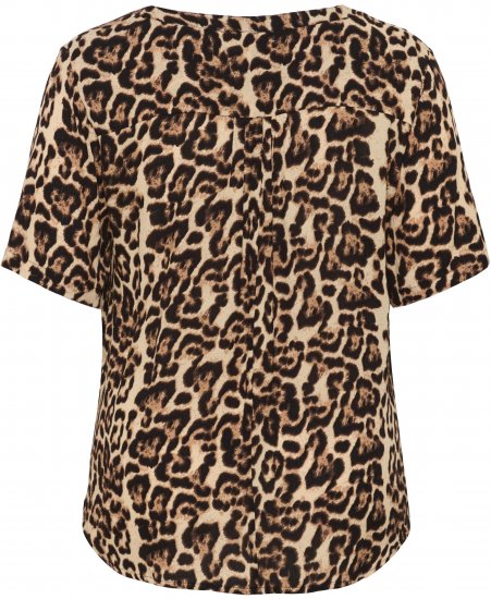 Kaffe Curve Ami Short Sleeve Blouse Printed Leopard - Halenky & tuniky - 
