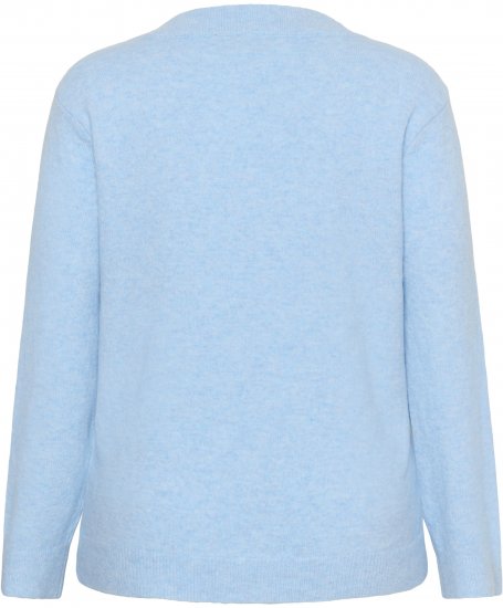 Kaffe Curve Jilanda V-Neck Pullover Blue - Svetry & pletené oděvy - 