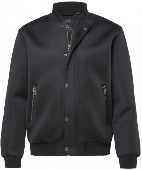 JP1880 College Jacket Scuba Fabric with Zipper Black - Bundy - Bundy Nadměrné Velikosti - 2XL-8XL