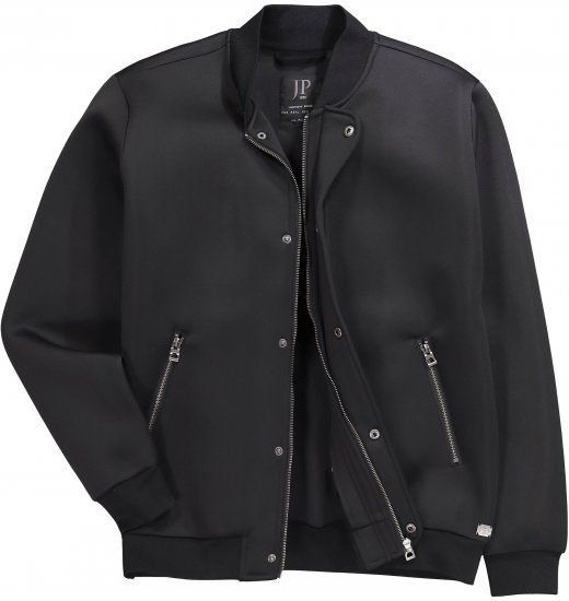 JP1880 College Jacket Scuba Fabric with Zipper Black - Bundy - Bundy Nadměrné Velikosti - 2XL-8XL