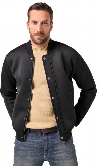 JP1880 College Jacket Scuba Fabric with Zipper Black - Bundy - Bundy Nadměrné Velikosti - 2XL-8XL