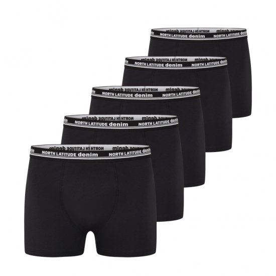 North Latitude 5-Pack Boxershorts Black - Boxerky - Boxerky 2XL-12XL