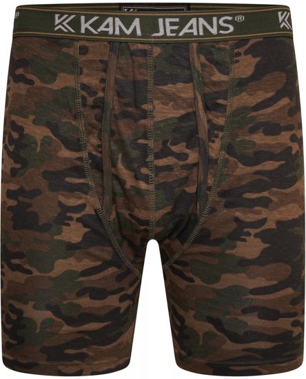 Kam Jeans 813 Camo Print Boxers Charcoal Khaki - Boxerky - Boxerky 2XL-12XL