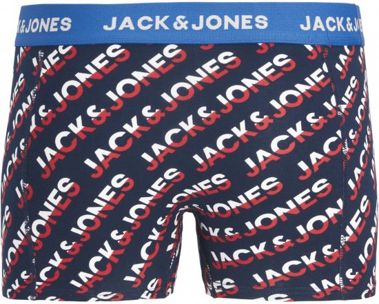 Jack & Jones Logo Trunks 3-Pack Navy Blazer - Spodní prádlo - Spodní Prádlo Nadměrné Velikosti 2XL-8XL