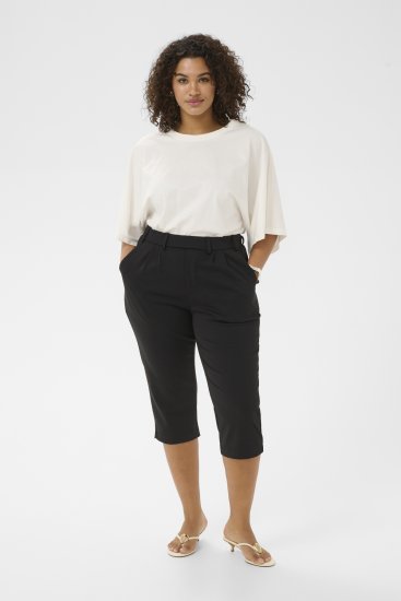 Kaffe Curve Jenna Capri Pants Black - Kalhoty - 