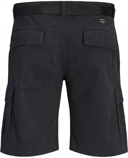 Jack & Jones Cole Hudson Belted Cargo Shorts Black - Šortky - Šortky Nadměrné Velikosti W40-W60
