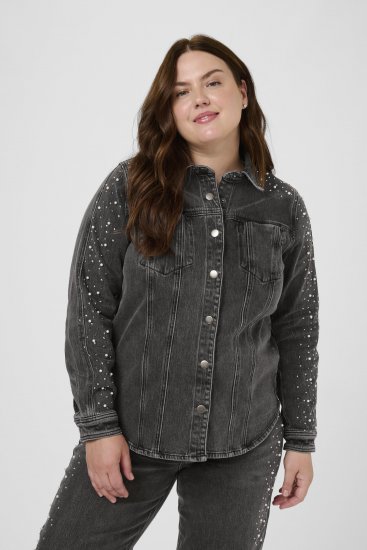 Kaffe Curve Petri Denim Jacket Grey Vintage Wash - Bundy - 