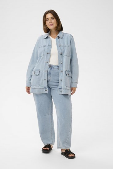 Kaffe Curve Ninna Casual Jacket Light Blue Washed - Bundy - 