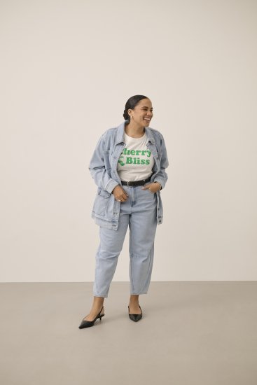 Kaffe Curve Ninna Casual Jacket Light Blue Washed - Bundy - 
