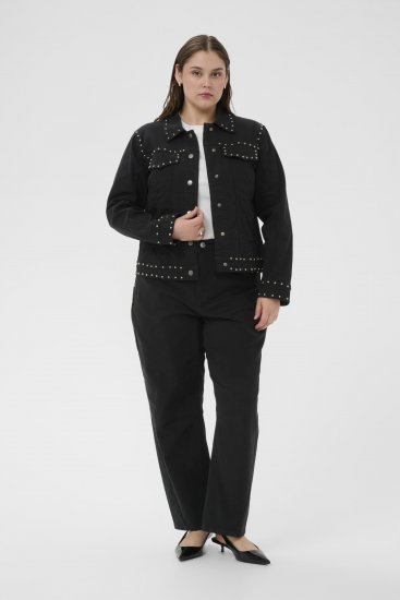 Kaffe Curve Brenn Twill Jacket Washed Black - Džínové bundy - 
