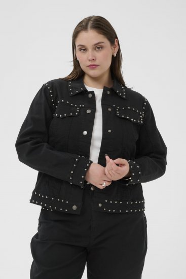 Kaffe Curve Brenn Twill Jacket Washed Black - Džínové bundy - 
