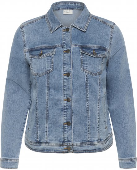 Kaffe Curve Vilana Denim Jacket Washed Blue - Džínové bundy - 