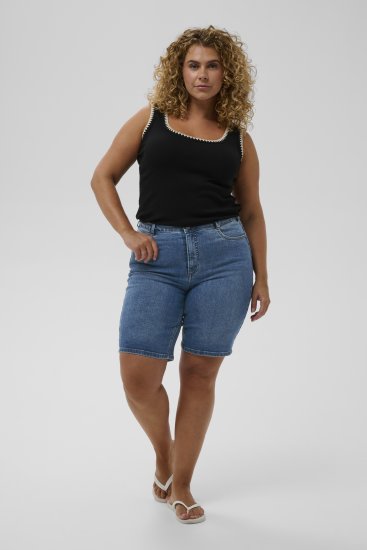 Kaffe Curve Emila Denim Shorts Blue - Šortky - 