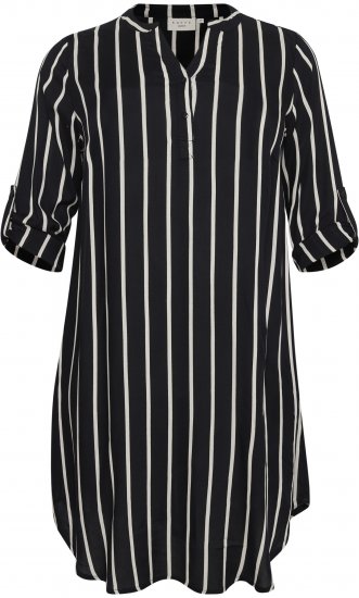 Kaffe Curve Milana Shirt Šaty Černá / Chalk pruh - Šaty - 