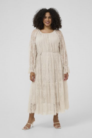 Kaffe Curve Amalie Lace Dress Moonbeam - Midi šaty - 