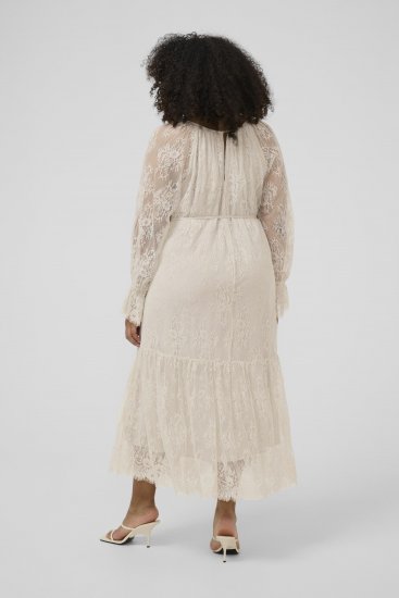 Kaffe Curve Amalie Lace Dress Moonbeam - Midi šaty - 